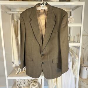 Oscar De La Renta Men's Size 43 Regular Brown Lined Blazer. SI-023